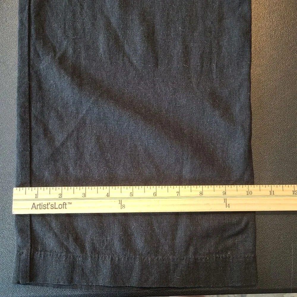 Crosby Black Wide Leg Pleated Pants 8 Linen Viscose Flowy Minimalist Cool Girl